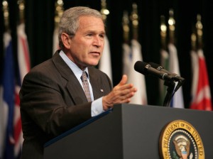 President George W. Bush delivers remarks Tuesday, May 1, 2007, to the CENTCOM Coalition Conference at MacDill Air Force Base in Tampa. 