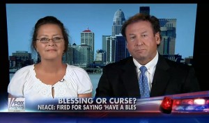 Polly Neace and her attorney, Jeff Blankenship, appear on Fox News on July 6.  /Fox News