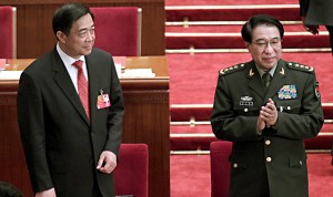 Xu Caihou, right, with Bo Xilai in Beijing in 2012.  /Simon Song