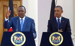 Kenya's President Uhuru Kenyatta, left, and U.S. President Barack Obma.