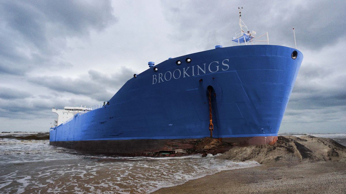 Breaking news from the Onion: In environmental disaster, Brookings think tanker runs aground off Crimea