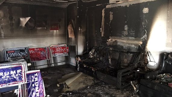 CNN blames Trump for the firebombing of GOP headquarters in a heavily Democratic N.C. county CNN blames Trump for the firebombing of GOP headquarters in a heavily Democratic N.C. county