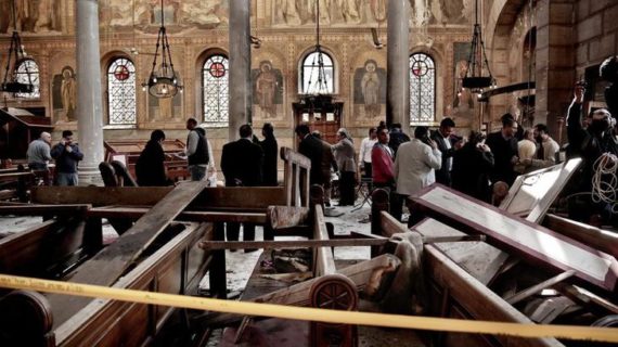 Bomb thown into Coptic cathedral kills 25, mostly women and children