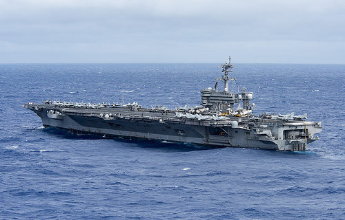 U.S. aircraft carrier group begins patrols in disputed S. China Sea