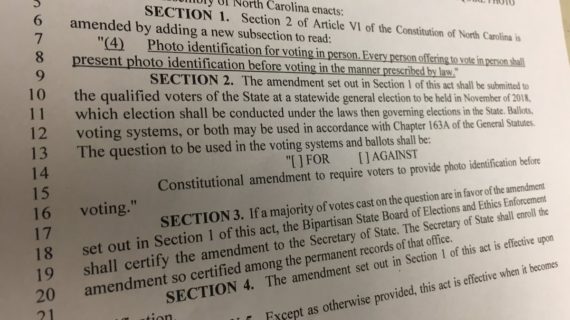 NC bill would put Voter ID constitutional amendment on the ballot NC bill would put Voter ID constitutional amendment on the ballot