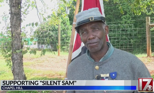 Black defender of Confederate soldiers takes stand on downed statue Black defender of Confederate soldiers takes stand on downed statue