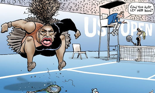 Editor defends cartoonist charged with ‘racist’ depiction of Serena meltdown Editor defends cartoonist charged with ‘racist’ depiction of Serena meltdown
