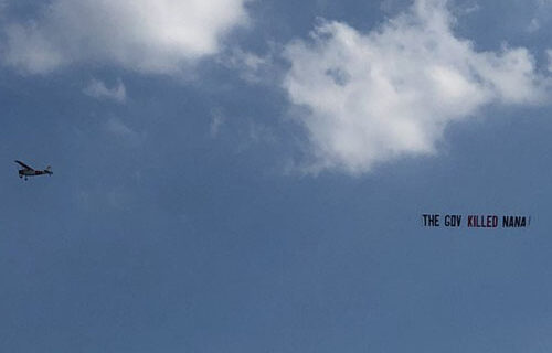 Banner flies over New York beaches: ‘The Gov Killed Nana!’ Banner flies over New York beaches: ‘The Gov Killed Nana!’