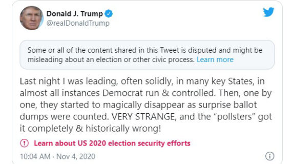 On election night, Twitter censors Trump, but not Biden On election night, Twitter censors Trump, but not Biden