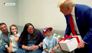 Trump surprises 8-year-old fan with gift prior to Long Island rally