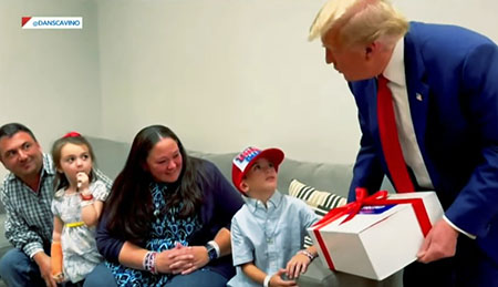 Trump surprises 8-year-old fan with gift prior to Long Island rally