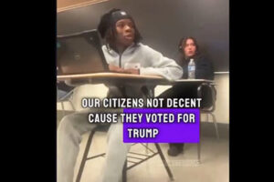 Video: Student hangs tough against anti-Trump teacher and classmates