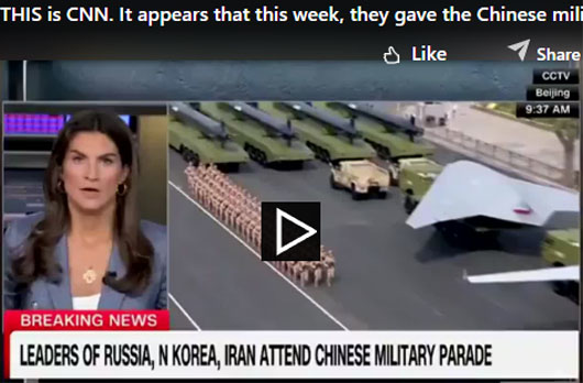 Noted: CNN’s respectful, if not worshipful, coverage of CCP’s massive military parade