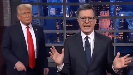 President Trump literally trashes Colbert, showing what AI can accomplish
